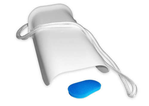 Rehabilitation Advantage Wide Sock Aid with Adjustable Cord – Easy Sock Puller for Seniors, Disabled, or Individuals with Limited Mobility – White, 10” x 5”