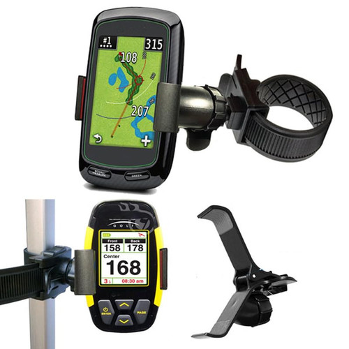 ChargerCity Strap Lock Golf Trolley Cart Pole Holder Mount for Garmin Approach G7 G80 Golf Buddy Tour World Platinum Izzo Swami Max 6000 Vibe Kiss SkyCaddie Touch SGX MX+ Ragefinder GPS