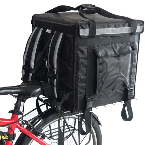 Packir PK-92V: Large Rigid Heavy Duty Food Delivery Box for Motorcycle, Insulated Pizza Delivery Bag for Bicycle/Scooter, Top Loading, 17" x 17" x 17", Collapsible, Waterproof