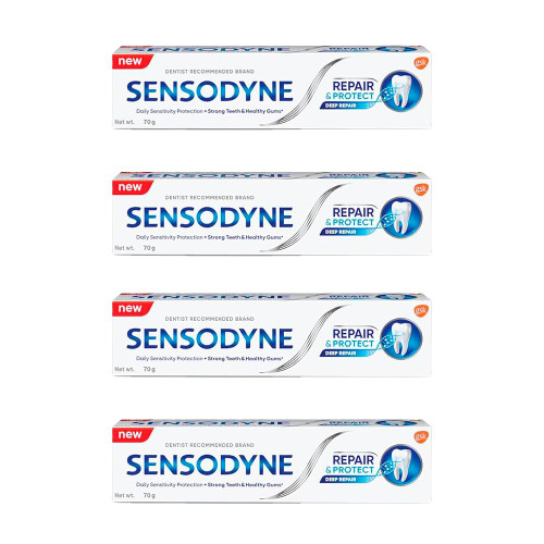 Sensodyne Repair & Protect Toothpaste | 70g (2.46 Ounce) | Pack of 4