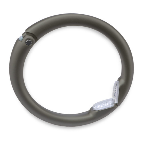 Clipa Bag Hanger - Matte Hematite PVD - The Ring That Opens Into a Hook and Hangs in Just 1/2" of Space, Holds 33 lbs., 3 yr. Warranty