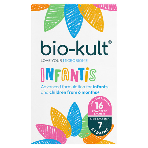 Bio-Kult Infantis 16 Sachets | Probiotic Daily Supplement with 7 Gut Friendly Live Bacteria Strains | Kids, Children & Infants 6m+ | Gluten Free & Vegetarian | Add to Food or Drink