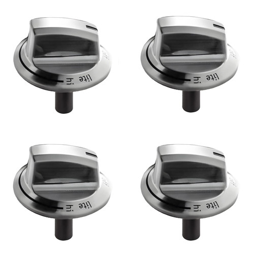 Upgraded 5304525746 A03546301/02/03 5304504839 Gas Stove Knobs for Frigidaire Stove, Laser Engraving Sign Knob for Frigidaire Stove FFGC3026SS FFGC3626SS FFGC3626SWC (Size:2.24IN Material:ABS749)