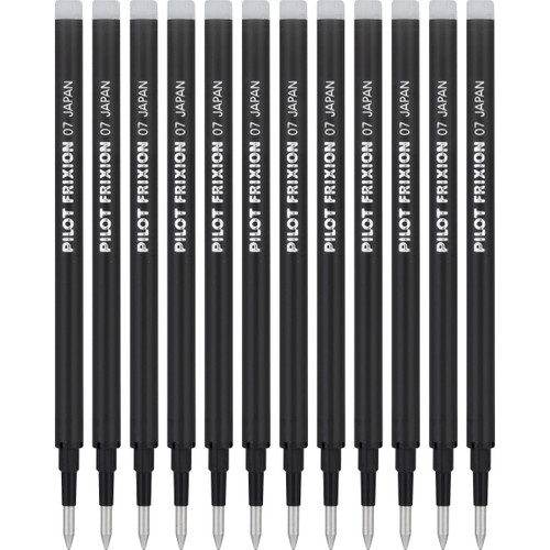 PILOT Pen FriXion Gel Ink Refills for Erasable Pens, Fine Point, Black Ink, 12-Pack