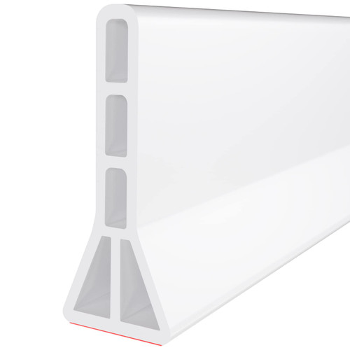 3" High Shower Threshold Water Dam 67 IN Collapsible Shower Water Splash Guard for Curbless Shower Threshold Barrier Water Stopper for Wet and Dry Separation Bathroom and Kitchen (White)