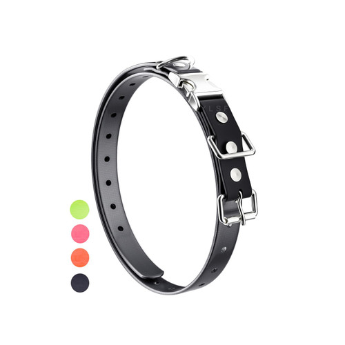 Quick Snap Bungee Dog Collar Strap with D Ring for Most of Electronic Training Shock Collar Receivers-Adjustable Durable Waterproof Odorless 3/4 Inch TPU Collar Replacement for Barking Fence