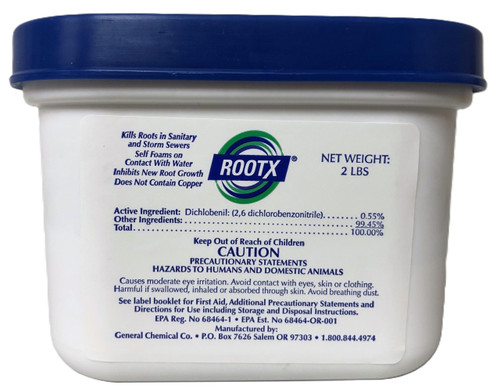 RootX - 2 LB. JAR (No Funnel/Applicator) Foaming root control for sewer lines and septic systems