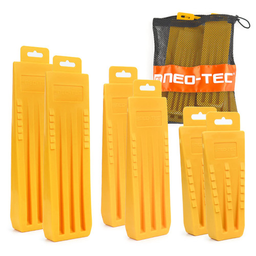 NEO-TEC 6 Pack Tree Felling Wedges with Spikes for Safe Tree Cutting, Yellow (5.5"+8"+10", 2+2+2)