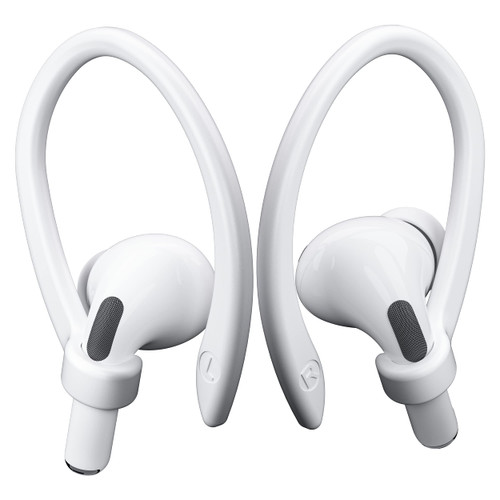 ICARERSPACE 2 Pairs AirPods Ear Hooks for AirPods Pro 2, AirPods Pro, AirPods 4, 3, 2 & 1, Upgraded Anti Slip Sports Clip Hooks for AirPods 1, 2, 3, 4,Pro, Pro 2 – White