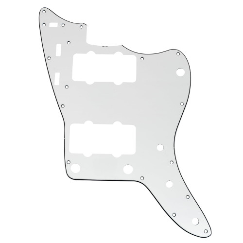 Musiclily Pro 13-Hole Guitar Pickguard for USA Vintage 60s Jazzmaster and SQ Classic Vibe, 3Ply White