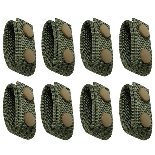 FRTKK Duty Belt Keeper With Double Snaps for 2" Wide Belt, Security Tactical Police Military Equipment Accessories (Ranger Green-8Pack)