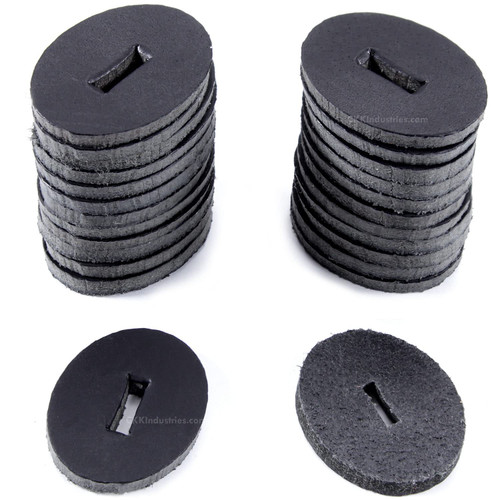Water Buffalo Leather Handle Washers - Oval Shape - (1.30 x 1.00 x .125) - (Black) - USA Made - (for Knife Making & Hobby) - (25 Pack)