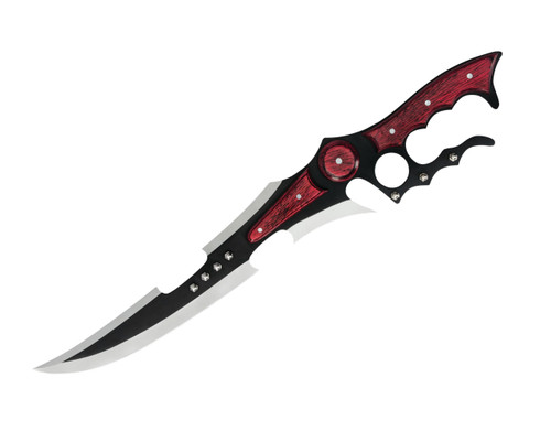 Kraken Steampunk Fantasy Full-Tang Sword - 20.5” Length | Curved Blade | Decorative Design Cutouts | Pakkawood Handle | Stainless Steel with Leather Sheath