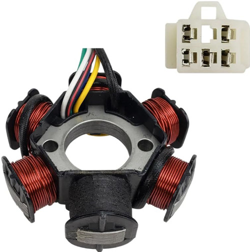TAOTAO Ignition MAGNETO STATOR for 110cc 125cc TAOTAO ATV GO KART DIRT BIKE 6 Coil Pole 5 wires plug/BOULDER 110 B B1 B3 ATA 110D 125D CHEETAH TFORCE 135DU AUTO ATK 125A GK110 DB10 DB20 Models