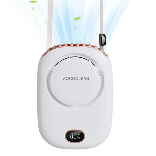 AOCOOLFAN Portable Neck Fan, Mini Small Personal Handheld Fan USB Rechargeable 3 Speed for Girls Boys Woman Eyelash Travel Home Office Outdoor (White) AOCOOLFAN Portable Neck Fan, Mini Small Personal Handheld Fan USB Rechargeable 3 Speed for Girls Boys Woman Eyelash Travel Home Office Outdoor (White)