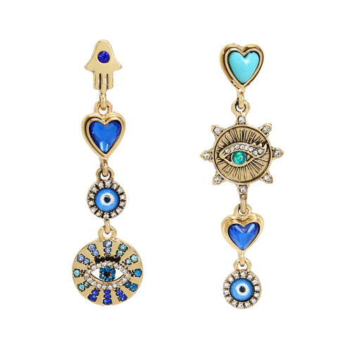Betsey Johnson Womens Evil Eye Linear Earrings