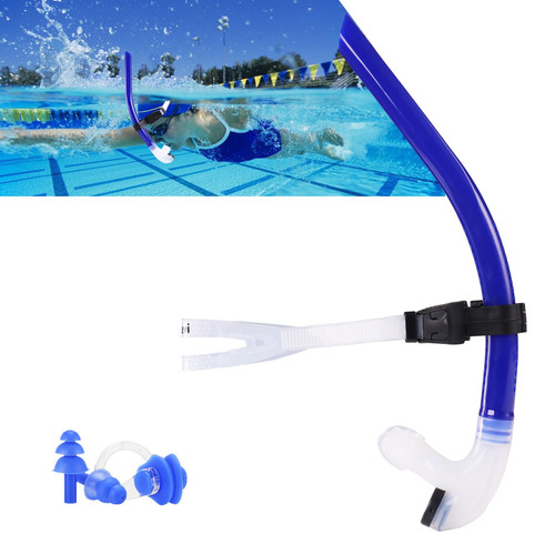 Swim Snorkel for Lap Swimming，No Loud gurgling Noise No Hurt Forehead No Slip Swimming Snorkeling Training for Adult/Kid/Youth,Swimmer Snorkle Center Mount Snorkel One-Way Purge Valve