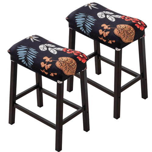 Bifaunvogel Bar Stool Cover Rectangle Set of 2 Printed Stretch Counter Height Bar stools Slipcovers Saddle Stool Slipcover Bench Seat Protector Backless Bar Stools Covers for Kitchen Counter #12