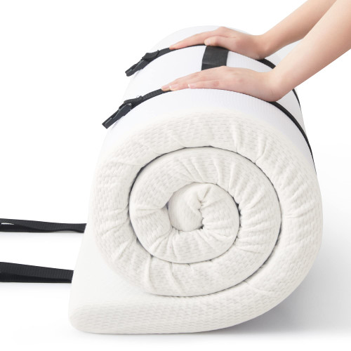 Jamdok 2Inch Cot Mattress Topper,Narrow Twin Foam Mattress for Camping Cot,Sofa Bed,Pull Out Chair Cushion,Portable,Roll Up Surpportive Sleep Pad(75 x 30)