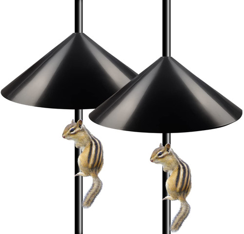 Garbuildman Squirrel Baffle for Bird Feeder Pole, Outside Pole Mount Bird House Guard for Outdoor Shepherd’s Hook, 19 Inch Diameter, 2 Packs