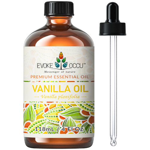EVOKE OCCU Vanilla Essential Oil for Relaxation in The Home Office Living Room, Add to Diffuser Candle Soap - 4 Fl Oz