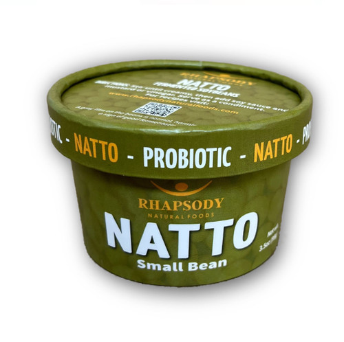Rhapsody Natural Foods, Small BeanNatto, Made in Vermont, Fermented Probiotic Superfood, 3.5 oz (100g) - Case of 12 (42oz) Rhapsody Natural Foods, Small BeanNatto, Made in Vermont, Fermented Probiotic Superfood, 3.5 oz (100g) - Case of 12 (42oz)