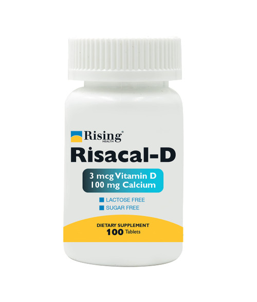 Rising Health - Risacal-D - Vitamin D3 & Calcium Supplement - 100 Tablets Rising Health - Risacal-D - Vitamin D3 & Calcium Supplement - 100 Tablets