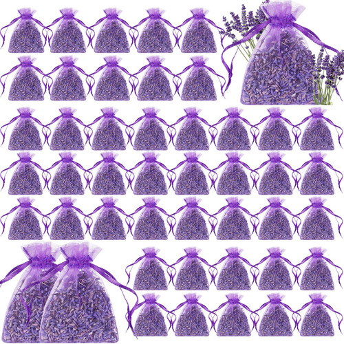 Reginary 120 Pack Lavender Sachets Bags Bulk for Drawers and Closets Home Fragrance Sachet Dried Lavender Flower for Wedding Bridal Shower Favors