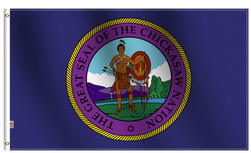 The Chickasaw Nation Flag 3x5 Ft Large, Double Sided Printed Smooth Silk Fabric For Moderate-Outdoor&Indoor, 36x60Inch Indian Native American Triba Banner House Decoration Banner Yard Gift