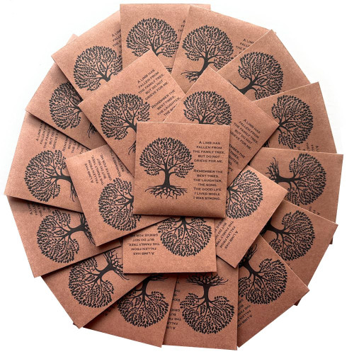 Forget Me Not Seeds - Tree of Life Funeral Favors - Prefilled Seed Packets - Ready to Give - Pack of 20