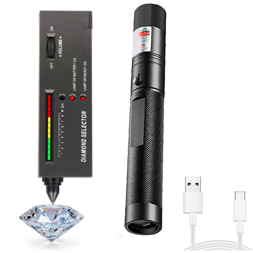 Diamond Tester,High Accuracy Diamond Tester Pen and Diamond Torch Jewelry Diamond Tester Kit Professional Diamond Selector for Novice and Expert, Thermal Conductivity Meter (Battery Included)