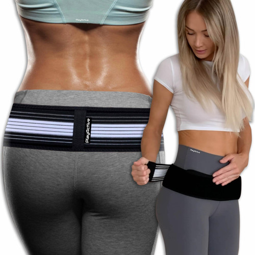 PlayActive Sacroiliac SI Joint Hip Belt - Lower Back Support Brace for Men and Women - Pelvic Support Belt - Trochanter Belt - Sciatica Pelvis Lumbar Hip Pain Relief (Regular) PlayActive Sacroiliac SI Joint Hip Belt - Lower Back Support Brace for Men and Women - Pelvic Support Belt - Trochanter Belt - Sciatica Pelvis Lumbar Hip Pain Relief (Regular)