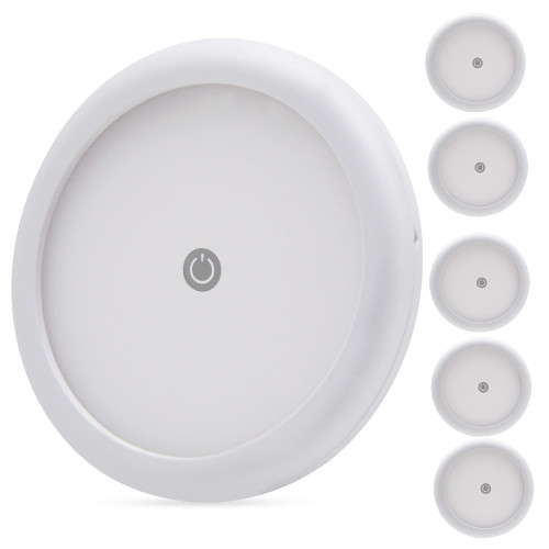 Homdec RV Puck Light with Touch Dimmable Switch - 6 Pack, 12Volts Surface Mount RV Interior Lighting Ceiling Dome Light, for RV Motorhome Camper Travel Trailer