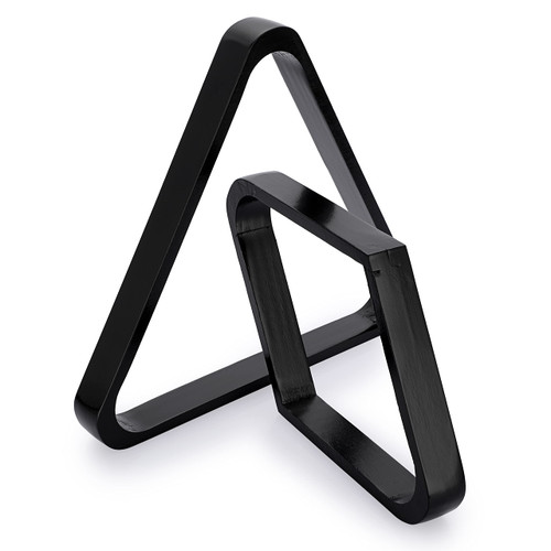 OwnMy Set of 2 Black Wooden Billiard Ball Racks Set, Vintage Solid Wood Billiard 8-Ball Triangle Rack and 9-Ball Diamond Rack Table Pool Ball Racks Set