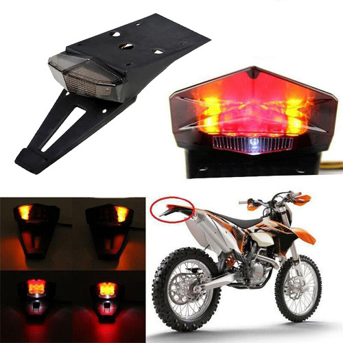 Rear Fender LED Brake Tail Light Turn Signals Running Lamps License Plate Light With 5 Wires for Custom Off-road Cross Dirt Bike Enduro Yamaha Suzuki DRZ Kawasaki Honda CRF