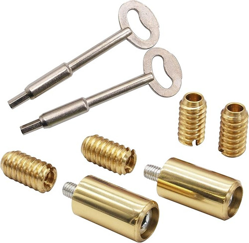 EAI Sash Window Stop for Security and Ventilation | Polished Brass | Pack of 2 Stops & 2 Keys