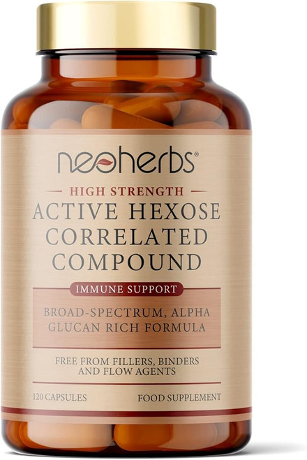 Active Hexose Correlated Compound - 600mg - 120 Capsule - Immune Support - Alpha Glucans - Supports T-Cell/Natural Killer Cell Activity - UK Made - GMP Standards