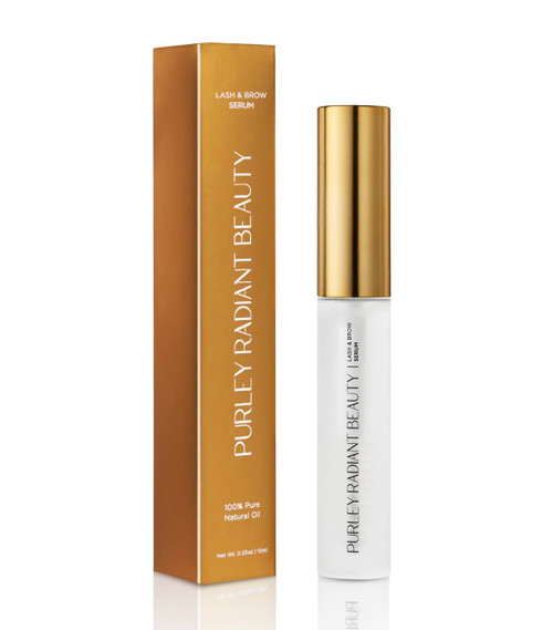 Purely Radiant Beauty Eyelash Growth Serum – Prostaglandin-Free Lash & Brow Enhancer for Longer, Thicker Lashes – Vegan, Cruelty-Free, Castor Oil Based – Natural Lash Serum for Growth