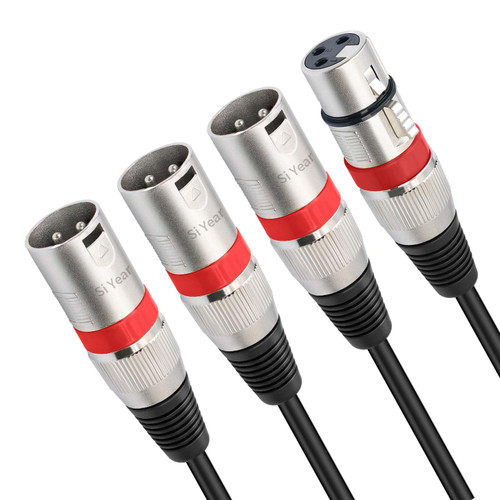 SiYear XLR Splitter Cable 3 Way - 1 XLR Female to 3 Male Patch Y Cable Balanced Microphone Splitter 3 in 1 Cord Audio Adapter (60cm/2FT)