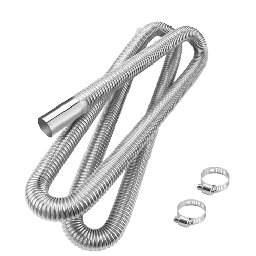 1 inch Stainless Steel Exhaust Hose, 78.7" Flexible Exhaust Pipe,Diesel Heater Flexible Exhaust Tubing with 2 Hose Clamps Generator Exhaust Hose Parking Air Heater Fuel Tank Diesel Gas