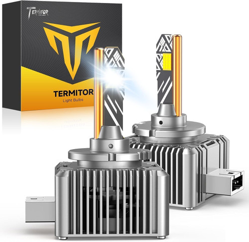 Termitor D3S Bulbs, 50,000LM Ultra Bright, 6500K Cool White, IP68 Waterproof, 1:1 D3S Original HID Size​ Direct, Plug and Play Installation, Long Lasting Performance, Pack of 2