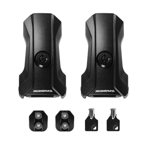 Seven Sparta Upgraded Locking Hood Latches for Jeep Wrangler JL/JLU 2018-2025 & Gladiator JT 2020-2025, with Keys & Anti-Theft Screws - Aluminum Locking Hood Catch, 1 Pair, Streamlined