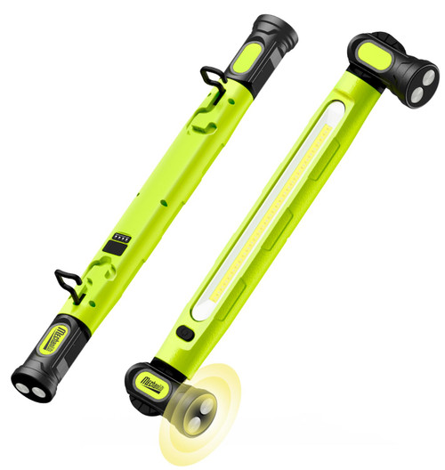 MechaniLite Under Hood Work Light Bar, 3000LM LED Magnetic Light Bar with Hooks, 5200mAh Cordless Rechargeable Hood Light for Mechanic/Car Repairing/Garage-Green