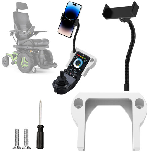 WSBXBB Phone Holder for Permobil Power Wheel Chair(Models: CJSM 2), Adjustable Phone Holder Compatible with Permobil CJSM 2 Joystick