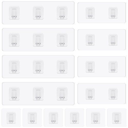 Tucnoeu 18pcs Shower Caddy Adhesive Replacement Flat, Waterproof Strong Adhesive Hooks, Shower Self-Adhesive Strips for Bathroom Storage Shelves and Kitchen Racks & Soap Holder