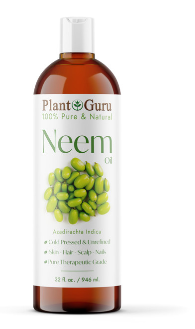 Neem Oil 32 fl. oz. – Unrefined Cold Pressed 100% Pure Natural – Nourishing for Skin, Hair, and Scalp – Hydrating and Moisturizing.