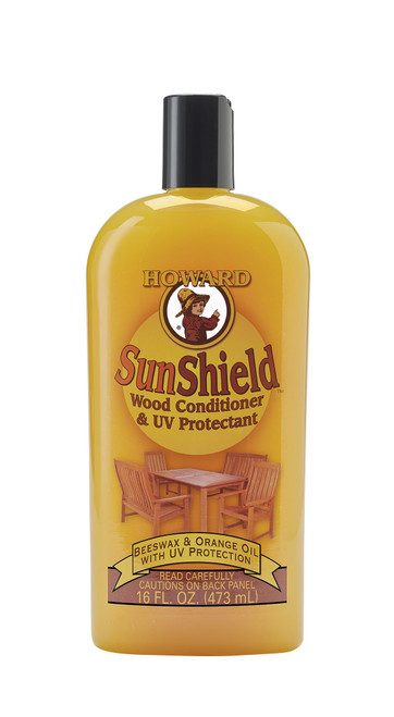 Howard Products SunShield Beeswax Furniture Polish - Outdoor Furniture Wax, Beeswax Wood Polish and Protection for Wood, 16 Fl Oz, Pack of 1, Yellow