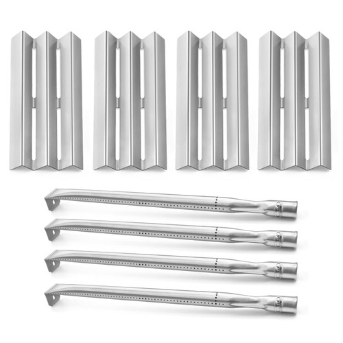 Terefour Grill Replacement Parts for Napoleon LEX 485/605/730 LE LD485 Series, Napoleon S81001, Flame Tamer and Burner for Napoleon Grill Parts Accessories, Heat Plate Shields Tents, 4-Pack