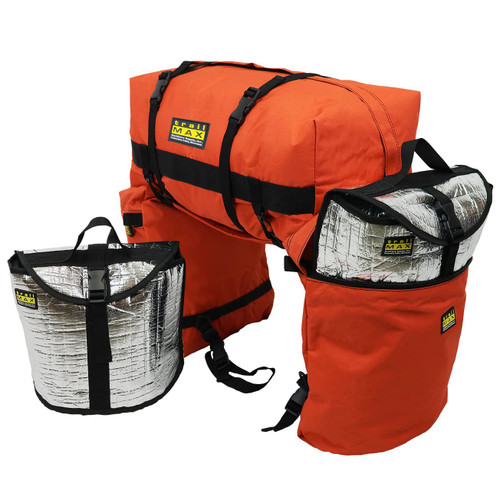 TrailMax Large Saddlebags for Trail Riding; Insulated Saddle Bags for HorsesWith Detachable Cantle Bag; Saddle Bag & Cantle Bag Set; Saddle Bags for Western & Endurance Saddles; Orange