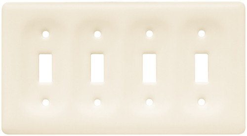 Liberty Hardware 64482 Ceramic Quad Switch Wall Plate / Switch Plate / Cover, Bisque